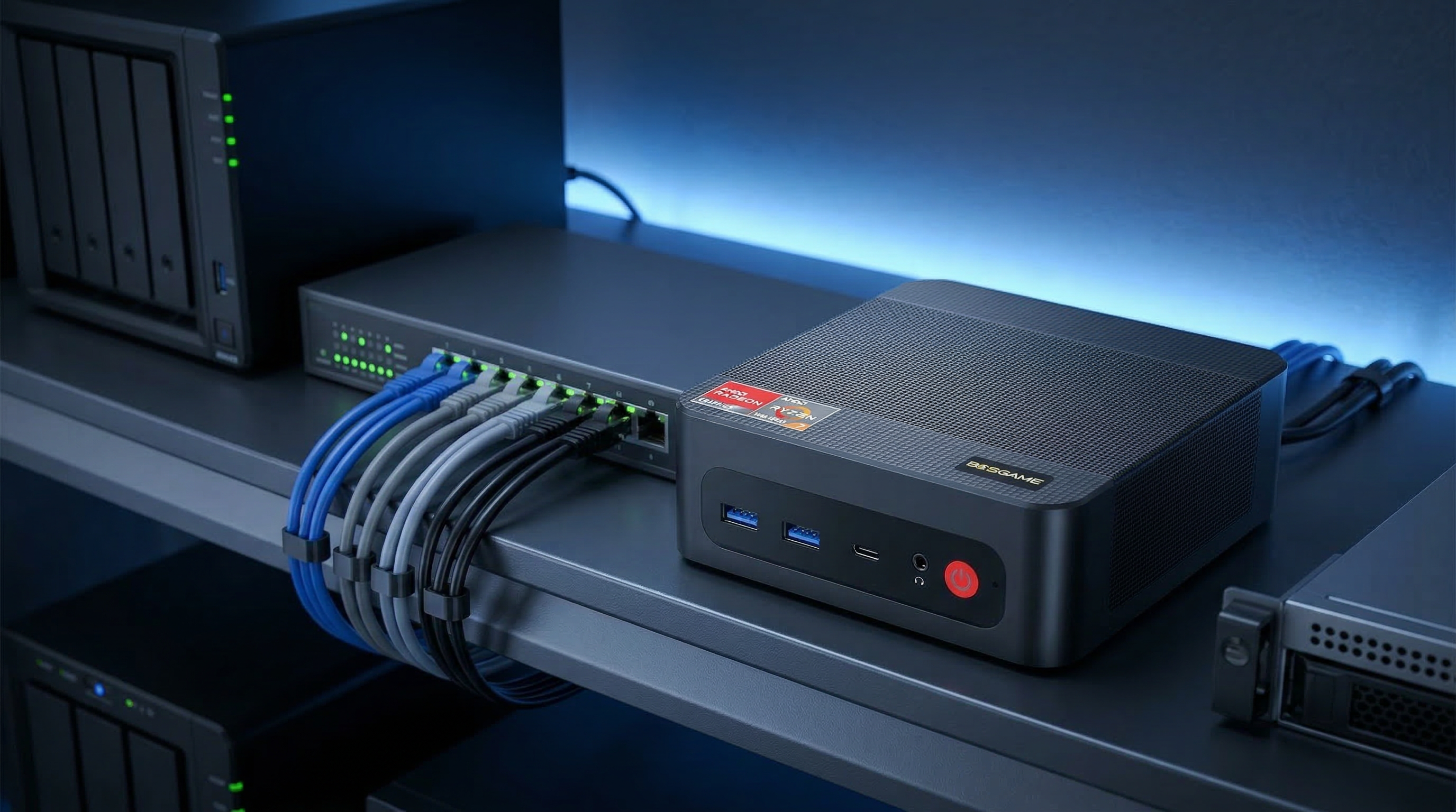 Clawdot BOSGAME P4 | AMD Ryzen 7 5700U 32GB RAM 1TB SSD | AI Ready Gaming Mini PC with Triple 4K Support